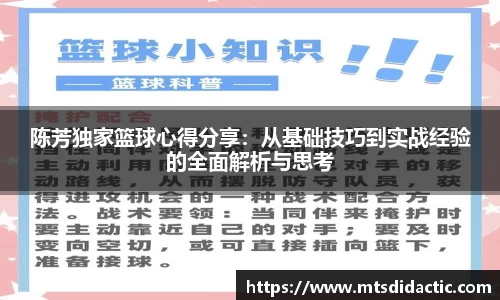 陈芳独家篮球心得分享：从基础技巧到实战经验的全面解析与思考